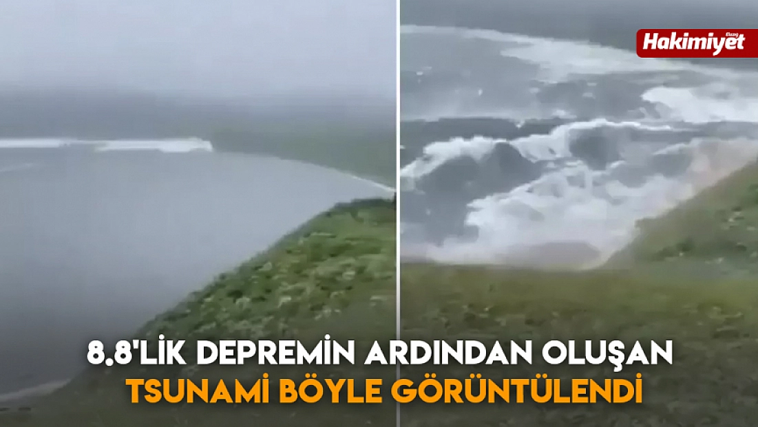 8.8'lik depremin ardından oluşan tsunami böyle görüntülendi