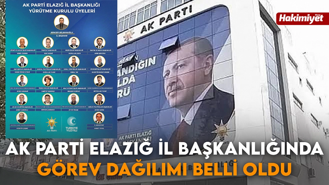 Ak Parti Elazığ İl Başkanlığında Görev Dağılımı Belli oldu