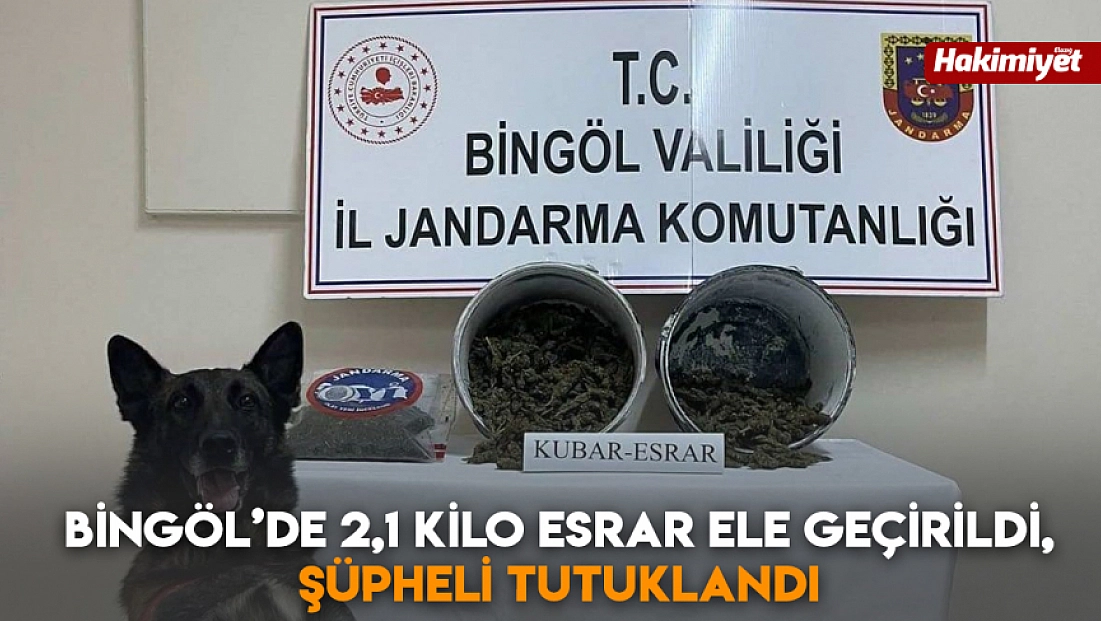 Bingöl’de 2,1 kilo esrar ele geçirildi, şüpheli tutuklandı