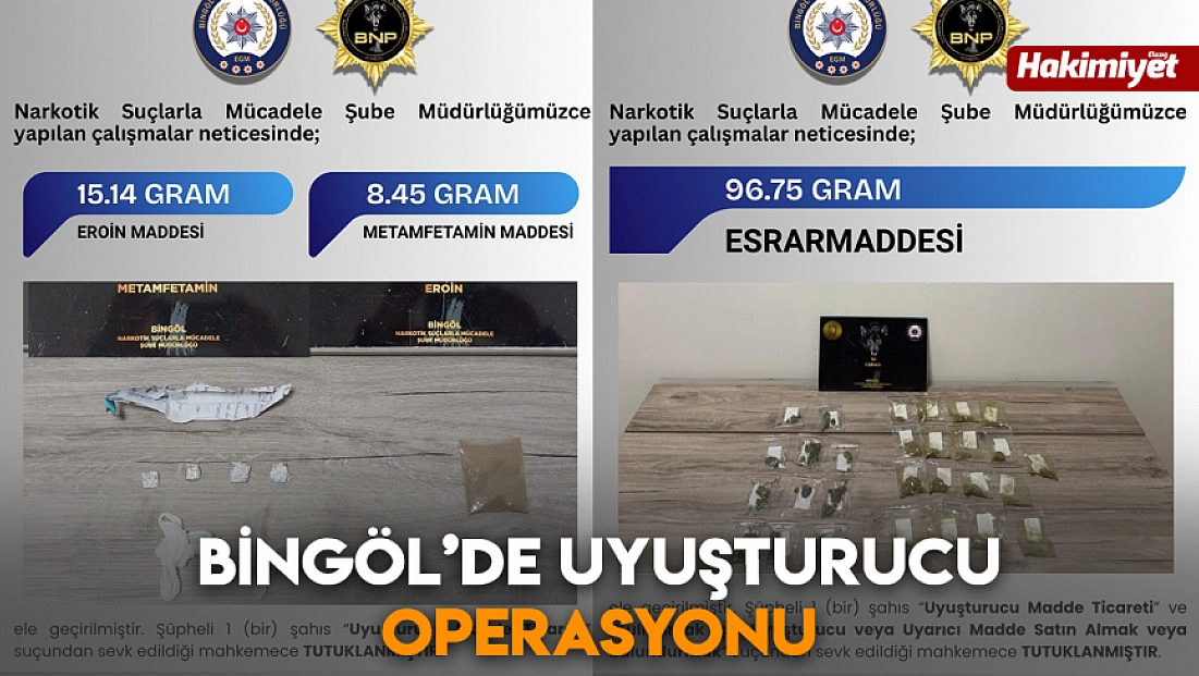 Bingöl’de uyuşturucu operasyonu