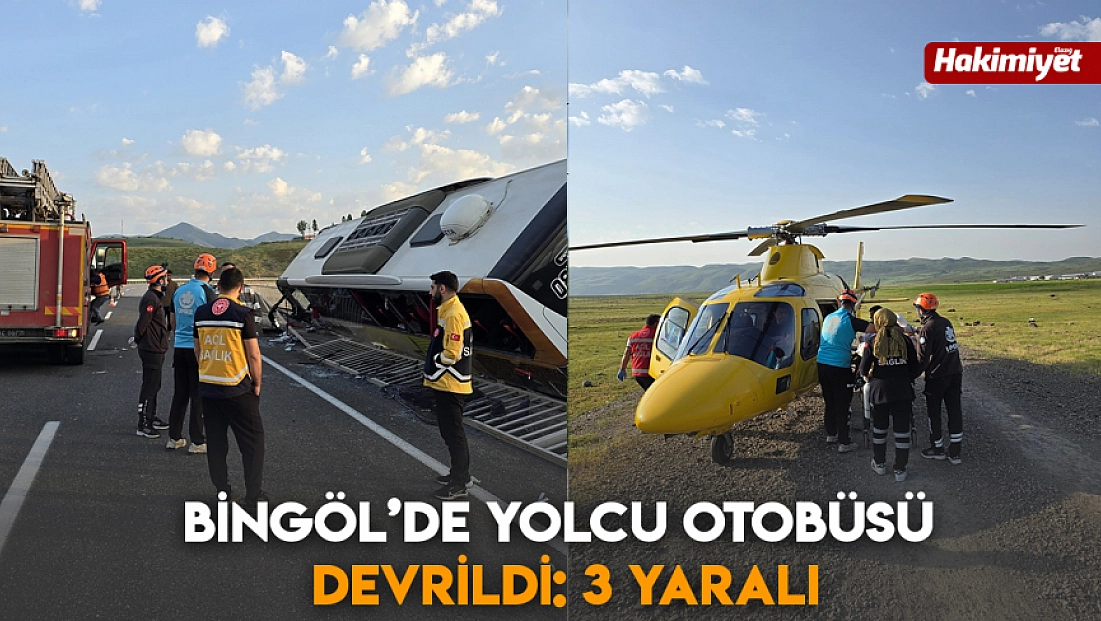 Bingöl’de yolcu otobüsü devrildi: 3 yaralı