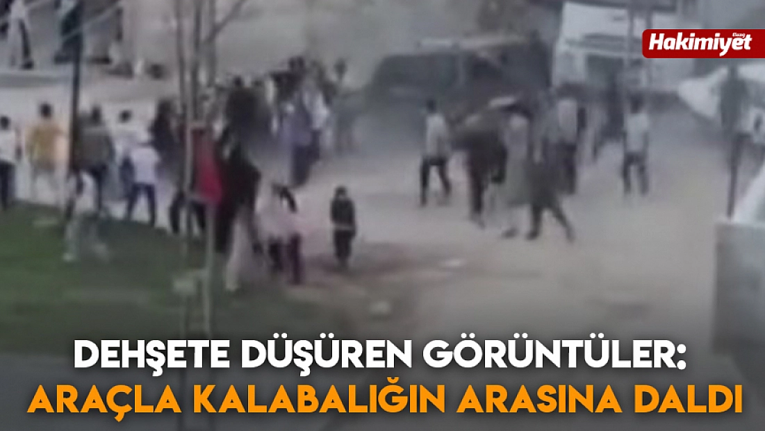Dehşete düşüren görüntüler: Araçla kalabalığın arasına daldı