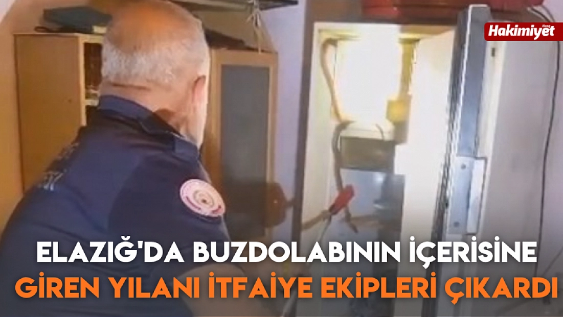 Elazığ’da Buzdolabının içerisine giren yılanı itfaiye ekipleri çıkardı