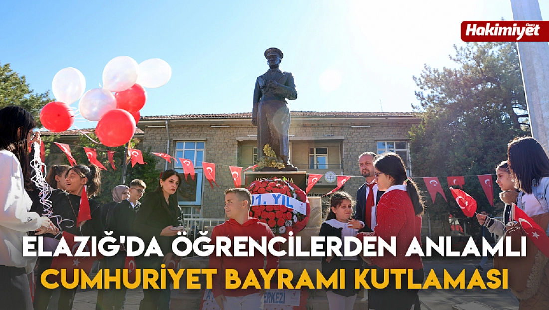 Elazığ'da öğrencilerden anlamlı Cumhuriyet Bayramı kutlaması