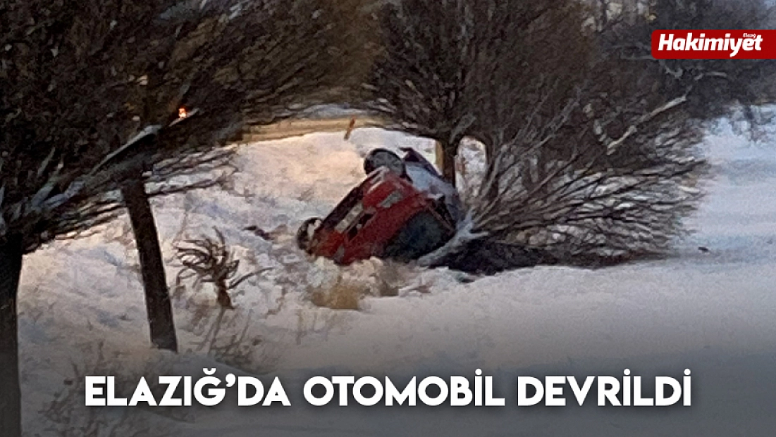 Elazığ’da otomobil devrildi