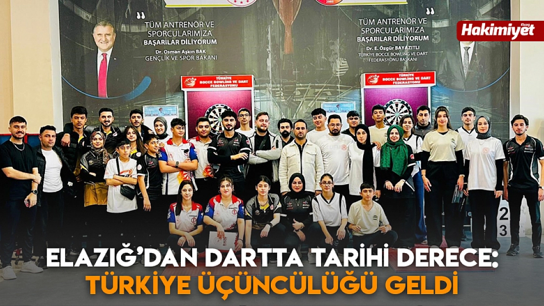 Elazığ’dan dartta tarihi derece: Türkiye üçüncülüğü geldi