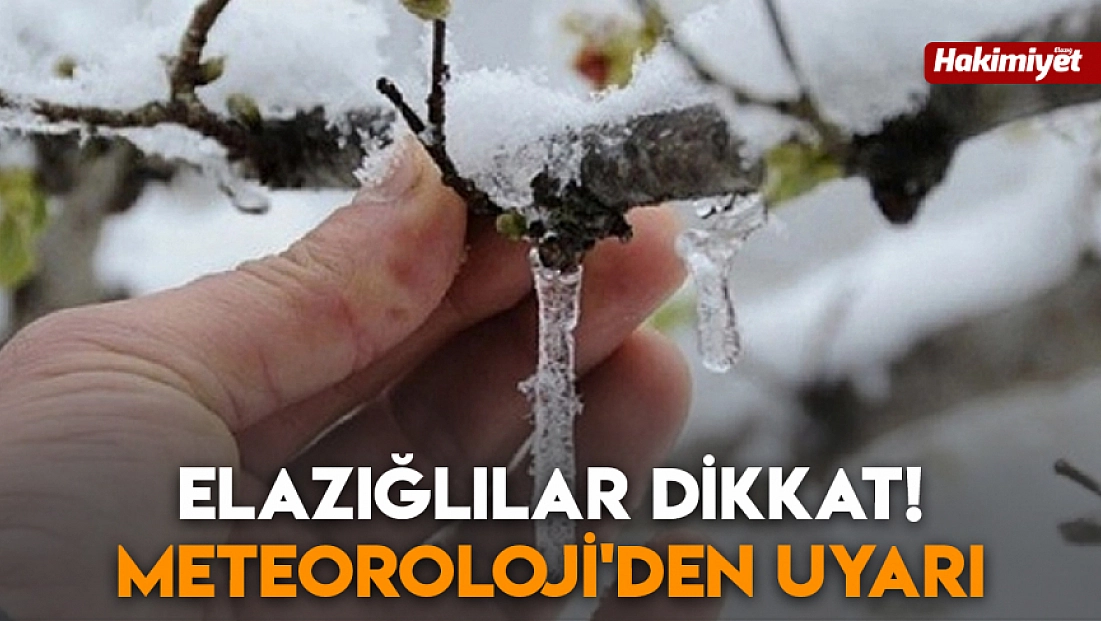 Elazığlılar dikkat! Meteoroloji'den uyarı