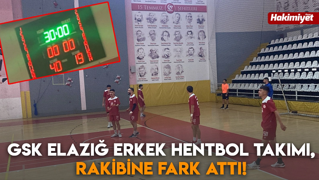 GSK Elazığ Erkek Hentbol Takımı, rakibine fark attı