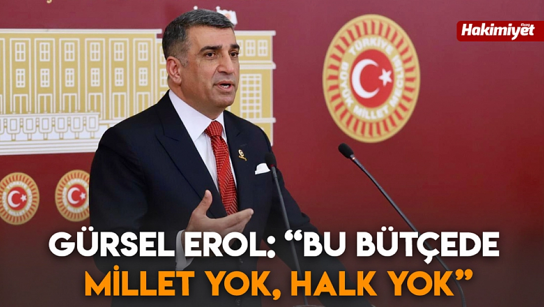 Gürsel Erol: ‘Bu bütçede millet yok, halk yok’