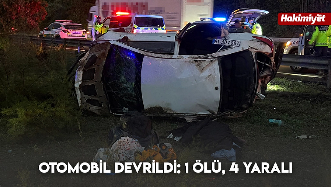 Otomobil devrildi: 1 ölü, 4 yaralı