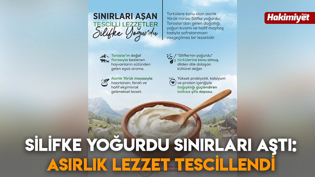 Silifke yoğurdu sınırları aştı: Asırlık lezzet tescillendi