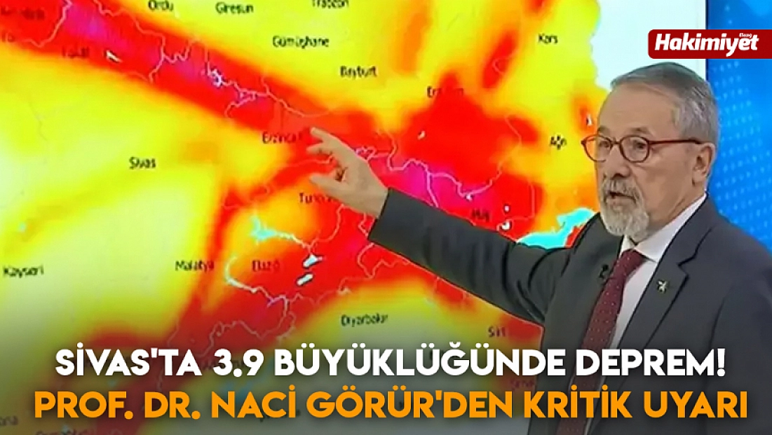 Sivas'ta 3.9 büyüklüğünde deprem! Prof. Dr. Naci Görür'den kritik uyarı