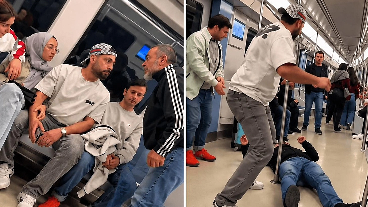 Eşinin yanında küfreden adamı yere serdi