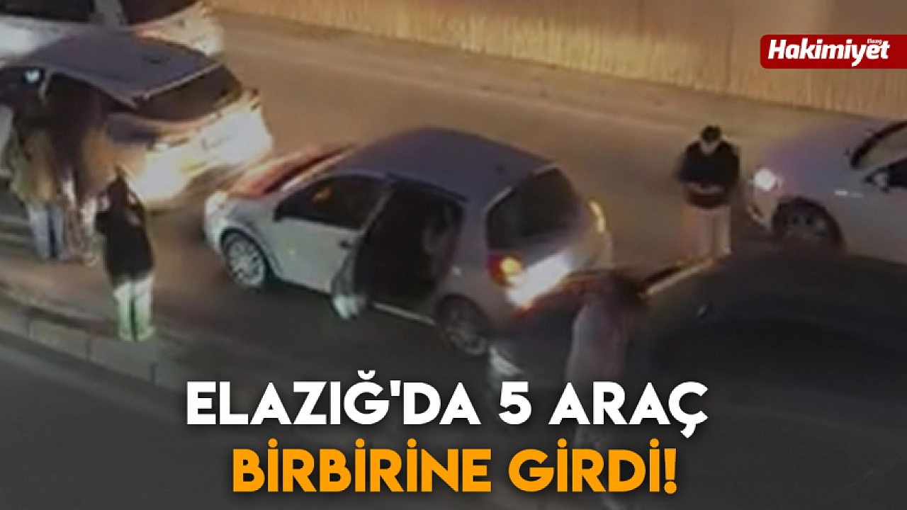 Elazığ'da Alt Geçitte Zincirleme Kaza: 5 Araç Hasar Gördü