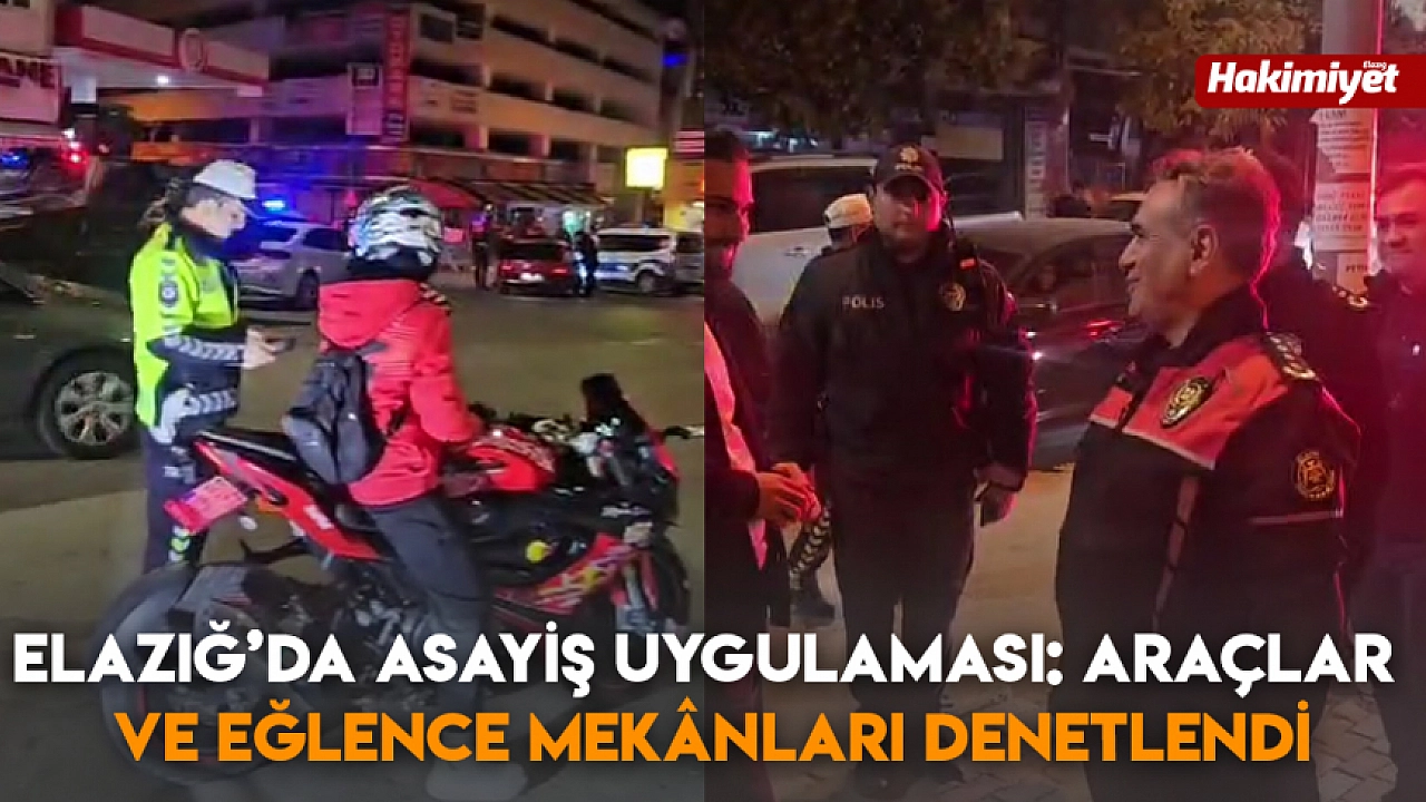 Elazığ’da Asayiş Uygulaması: Araçlar ve Eğlence Mekânları Denetlendi