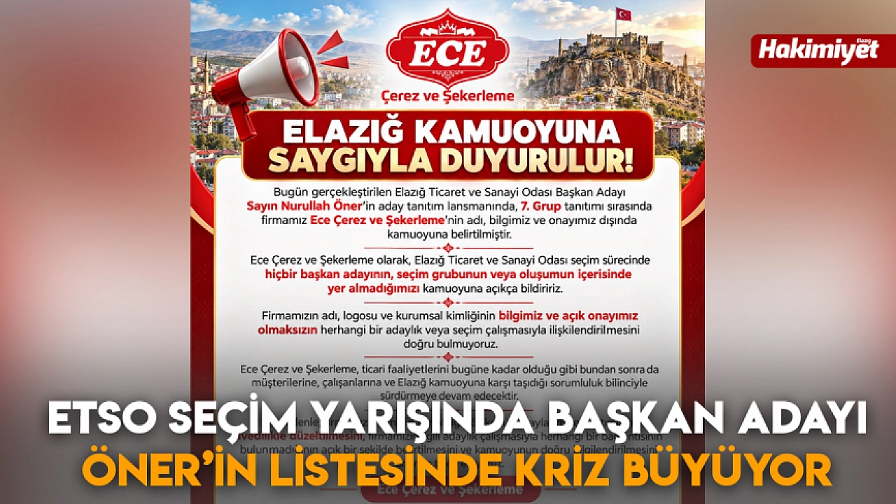 ETSO seçim yarışında başkan adayı Öner’in listesinde kriz büyüyor