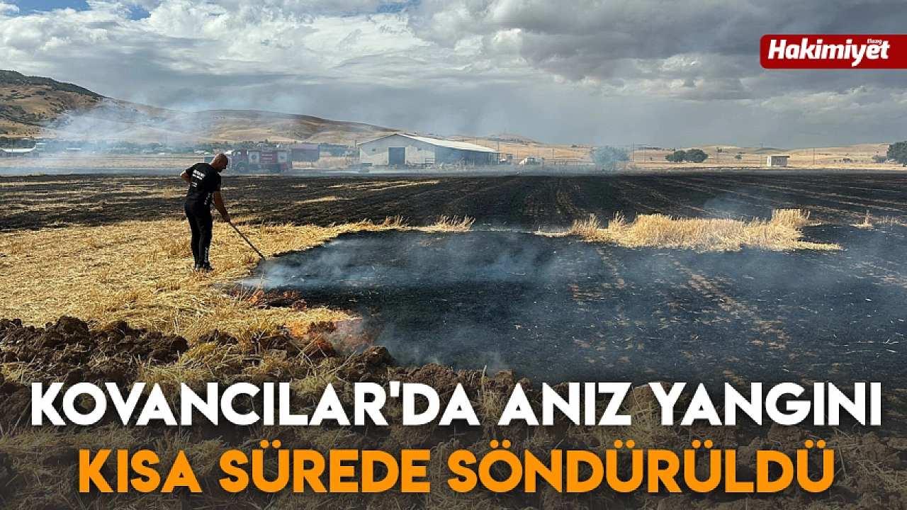 Kovancılar'da anız yangını kısa sürede söndürüldü