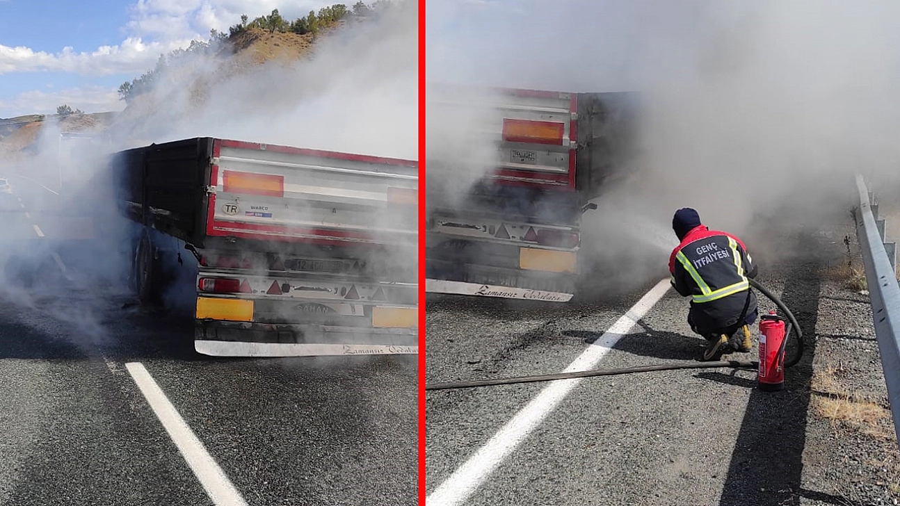 Bingöl'de tır alev aldı