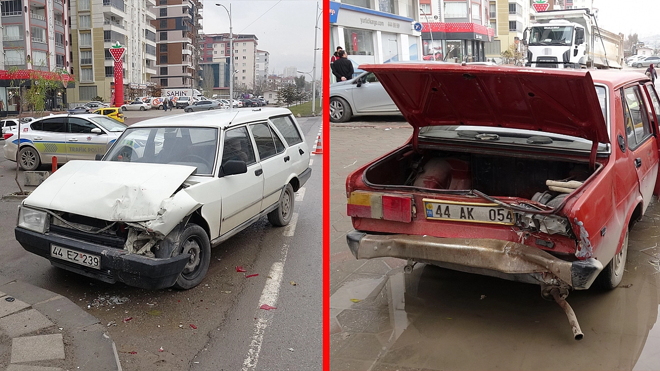 Malatya'da iki otomobil çarpıştı: 2 Kişi yaralandı