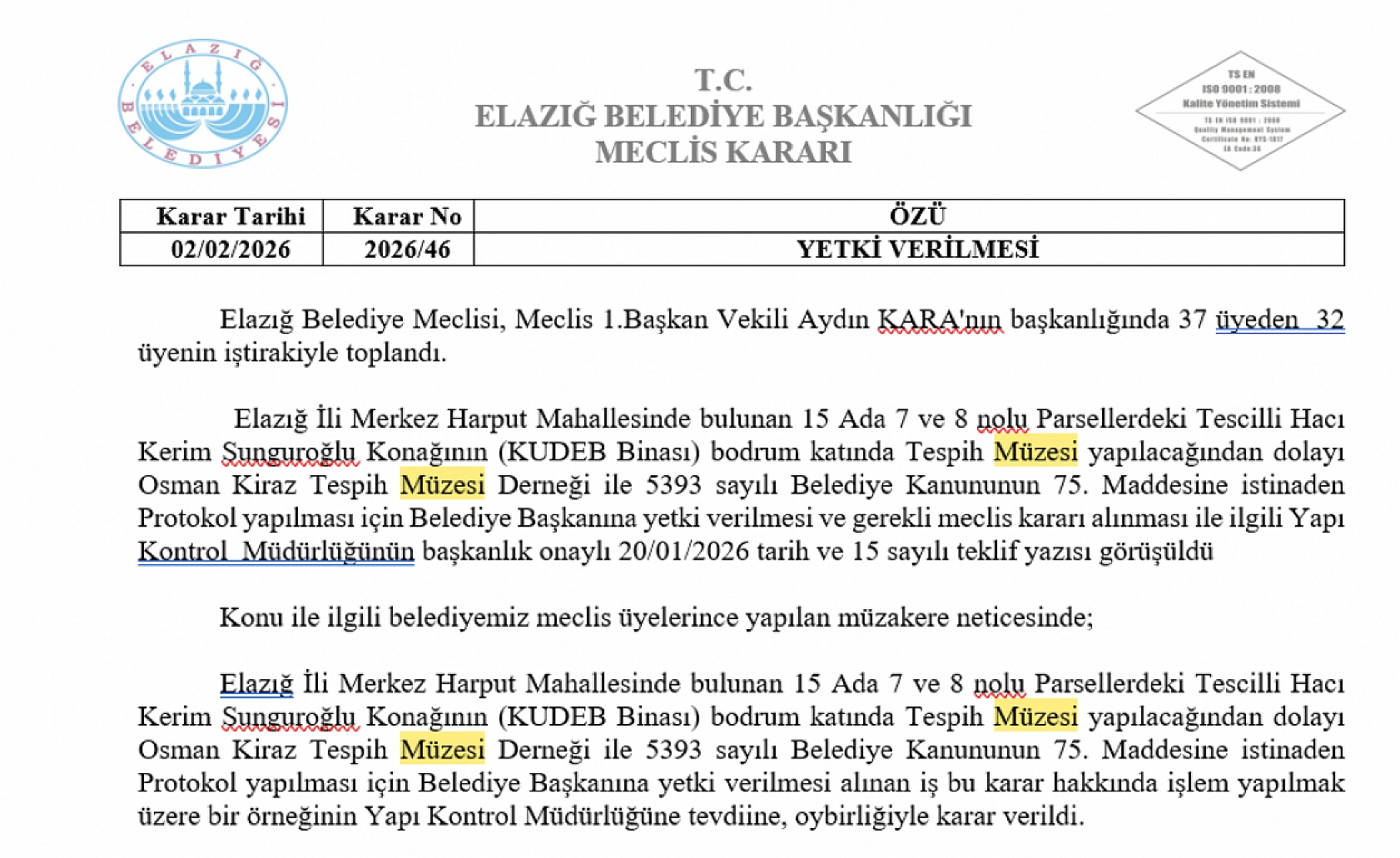 Elazığ'a yeni müze müjdesi: Tarihi konakta yeni müze dönemi başlıyor