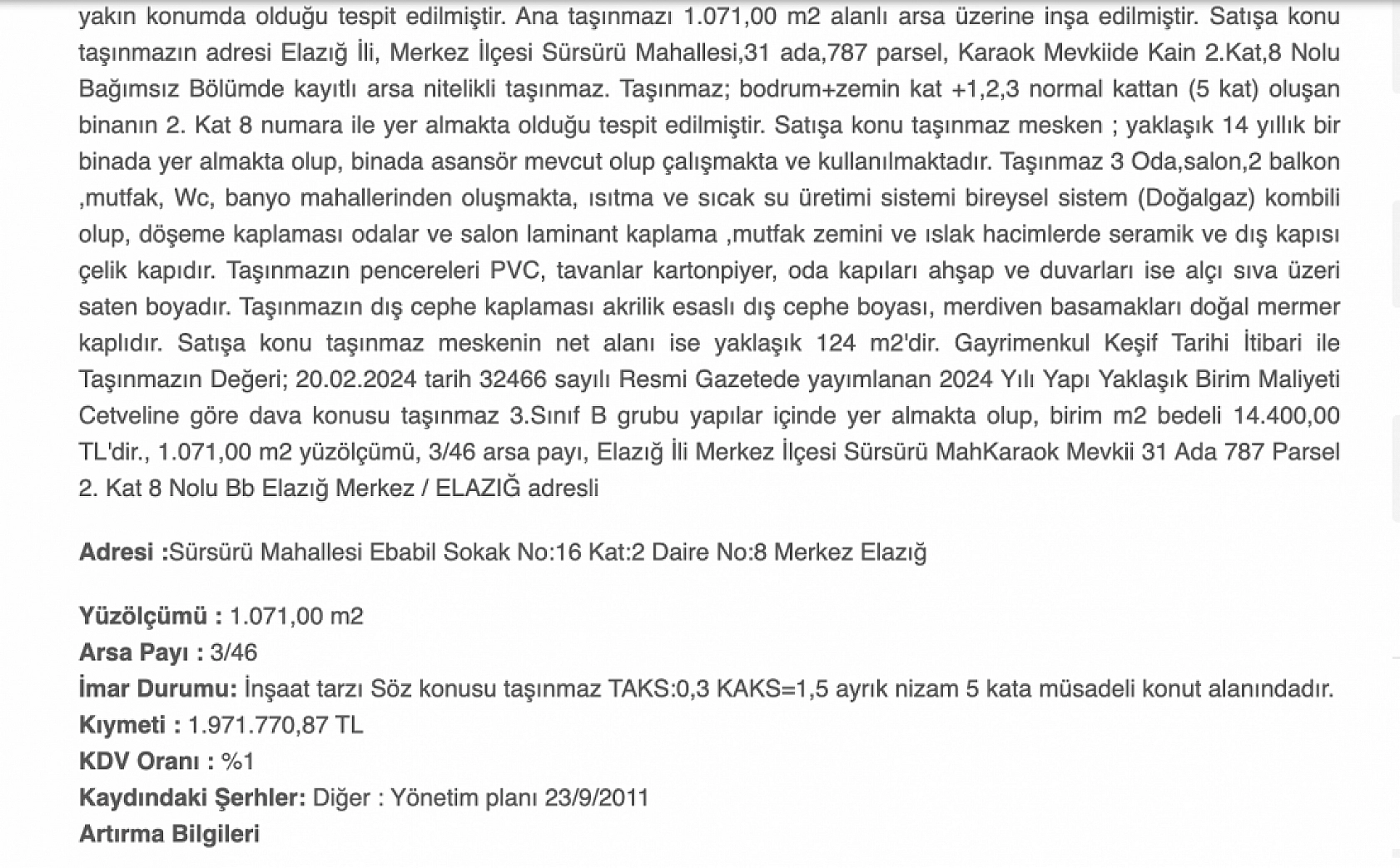 Elazığ'da ev almak isteyenler dikkat: Merkez'de 3+1 daire ihaleye çıkıyor