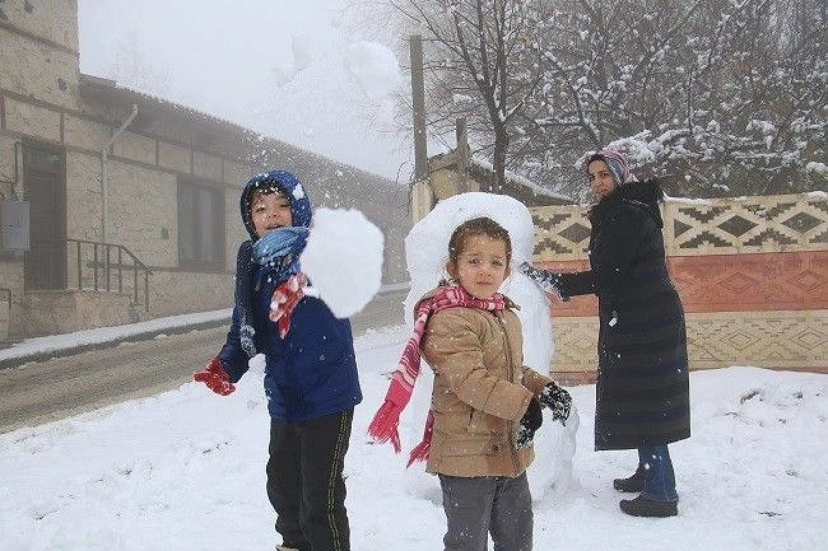 Elazığ'da kar ve sis altındaki tarihin eşsiz manzarası