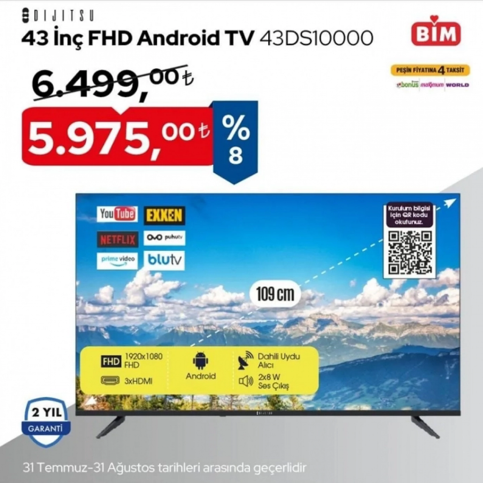 Elazığ'da BİM marketleri sudan ucuz televizyon satacak! İşte fırsat ürünleri (BİM 23 AĞUSTOS 2024)