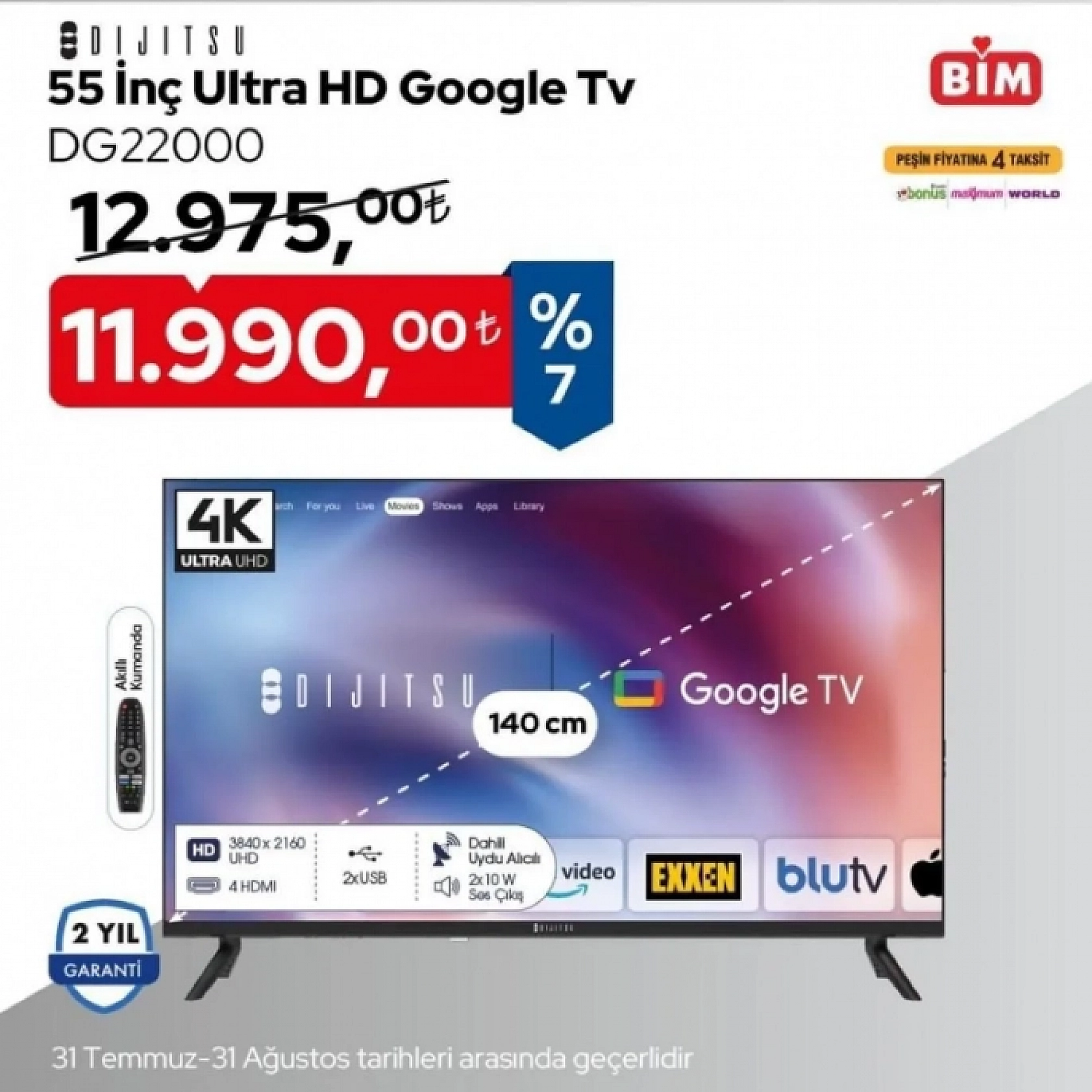 Elazığ'da BİM marketleri sudan ucuz televizyon satacak! İşte fırsat ürünleri (BİM 23 AĞUSTOS 2024)