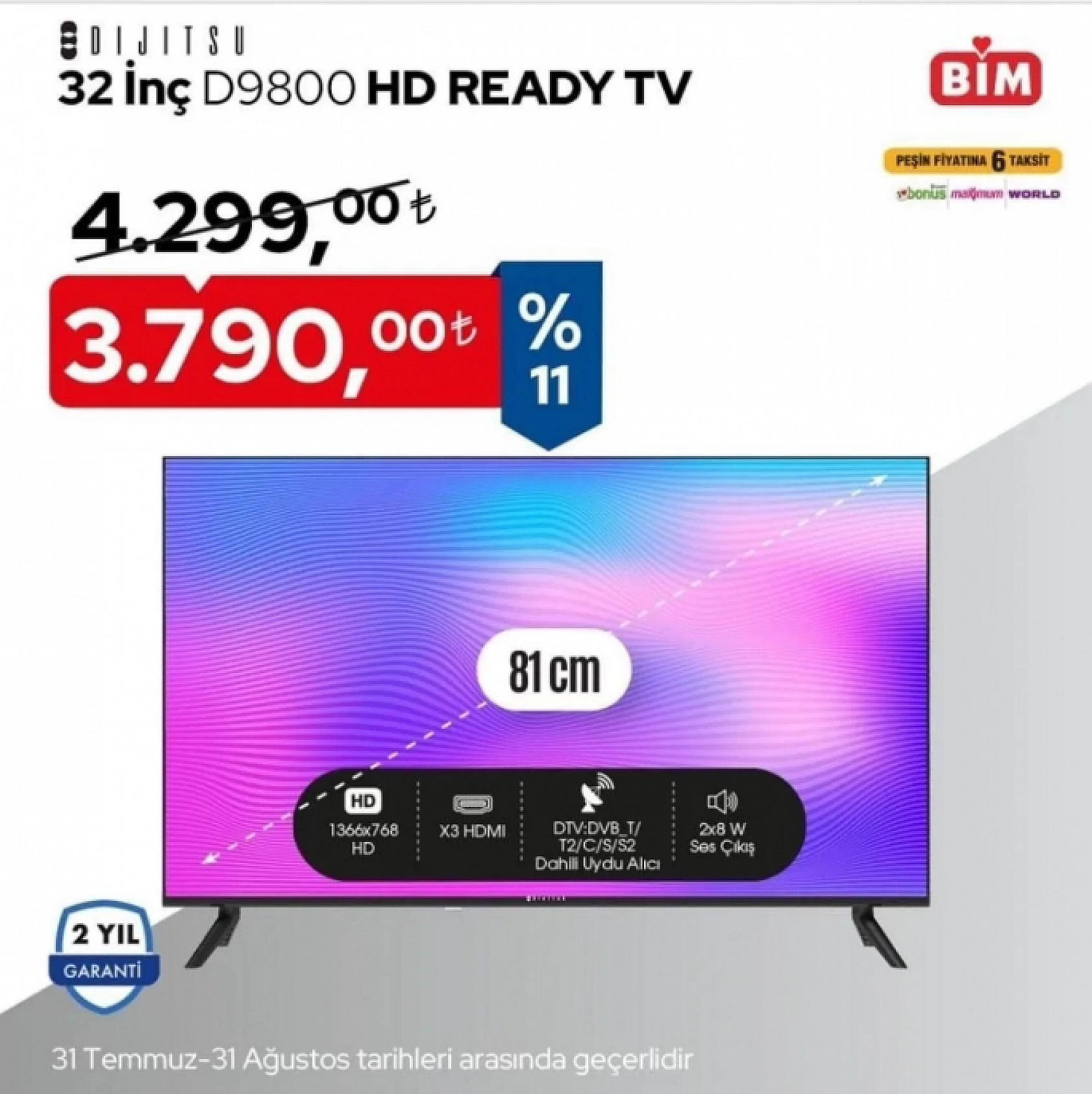 Elazığ'da BİM marketleri sudan ucuz televizyon satacak! İşte fırsat ürünleri (BİM 23 AĞUSTOS 2024)