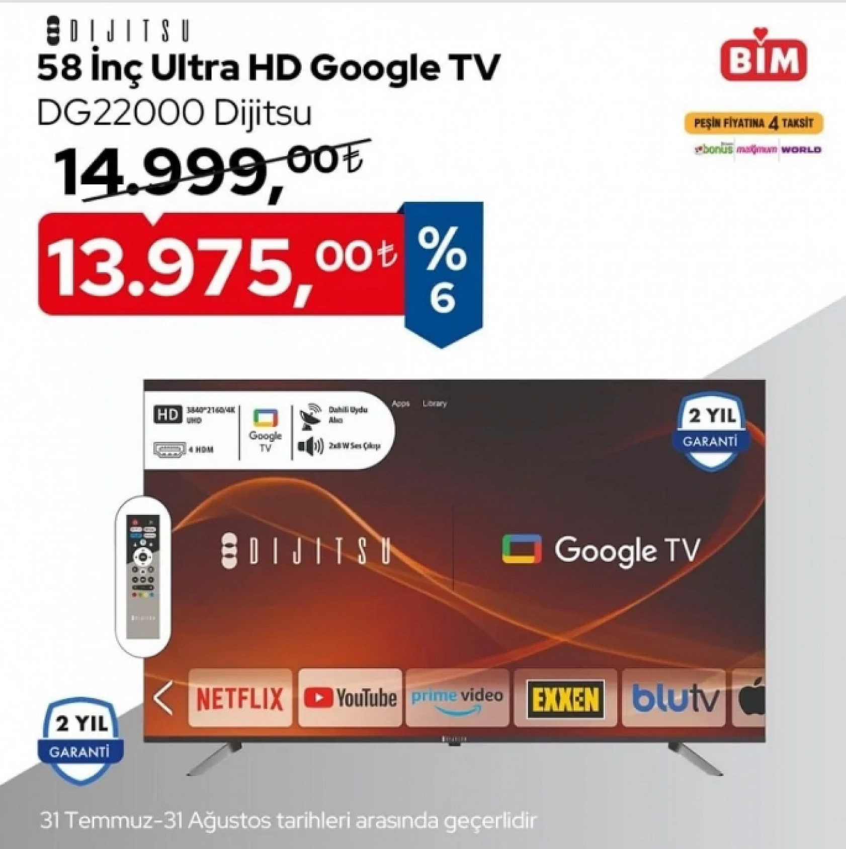 Elazığ'da BİM marketleri sudan ucuz televizyon satacak! İşte fırsat ürünleri (BİM 23 AĞUSTOS 2024)