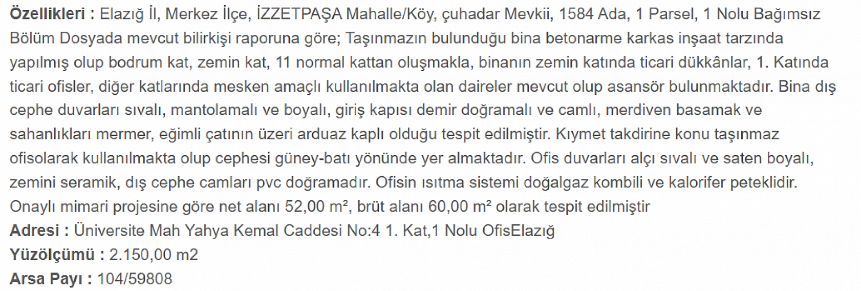 Elazığ'da 700 bin TL'lik ofis satışa çıkıyor! Elazığ'ın en değerli noktasında yer alıyor