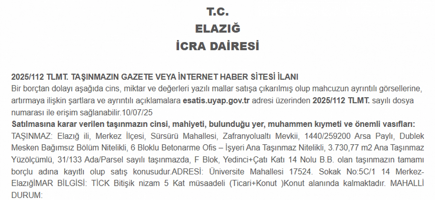 Elazığ'da 240 metrekarelik ev ihaleye çıkıyor! Elazığ'da bu fiyata ev var mı? Görenler şaşırıyor