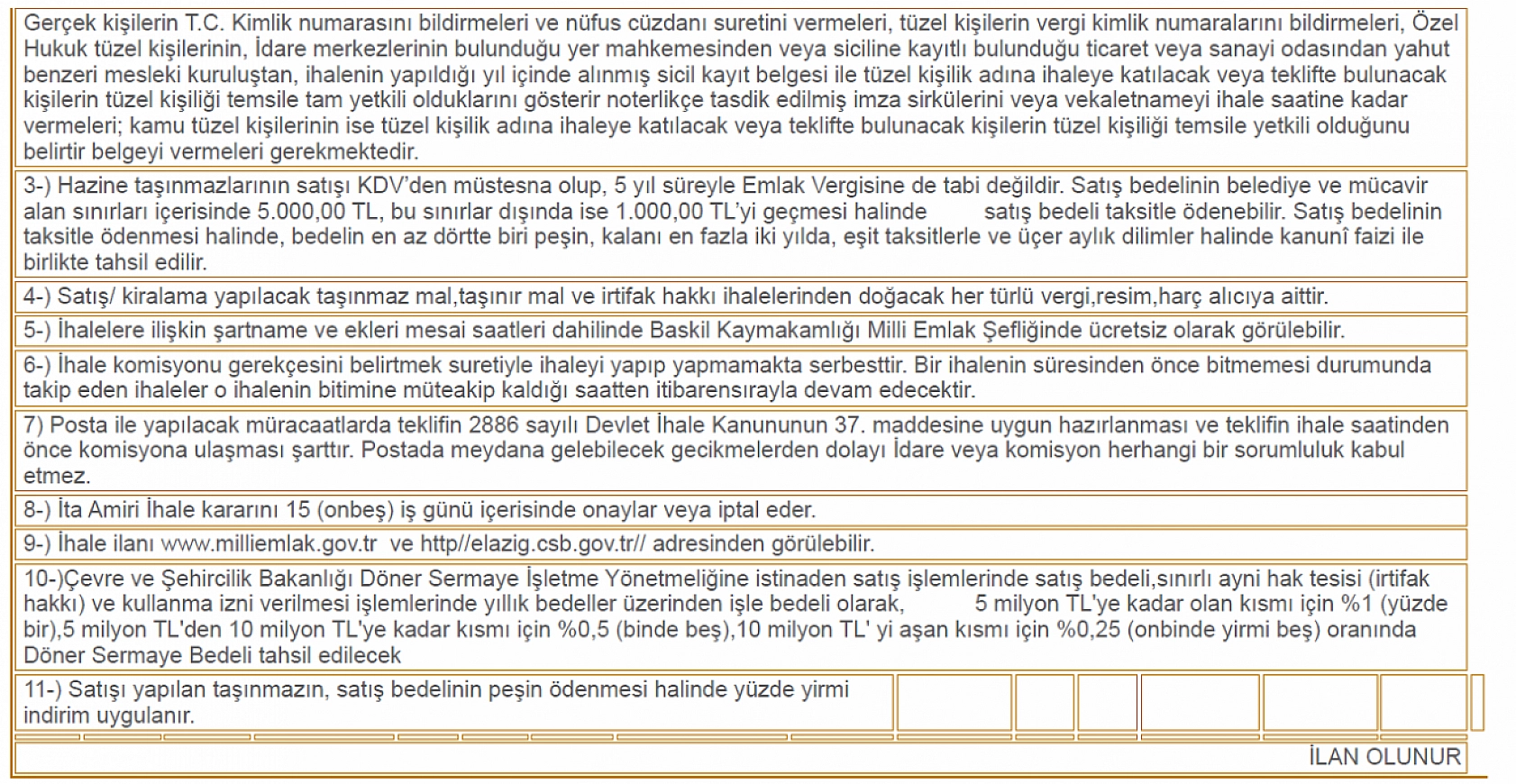 Elazığ'da hazineye ait taşınmazlar kiraya verilecek: Elinizden kayıp gitmeden harekete geçin!