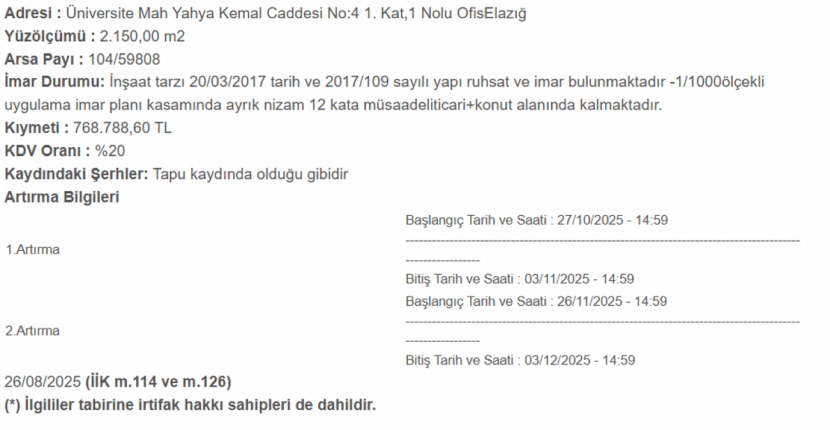 Elazığ'da 700 bin TL'lik ofis satışa çıkıyor! Elazığ'ın en değerli noktasında yer alıyor