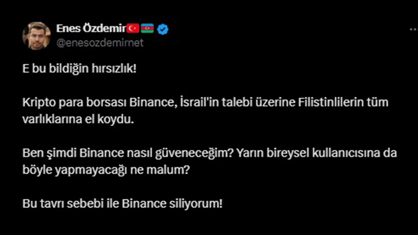 Bütün dünya onu konuşuyor! Binance'tan skandal Filistin kararı!