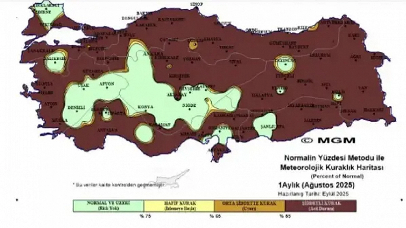 Türkiye'nin büyük bölümü alarm veriyor: Elazığ orta seviyelerde