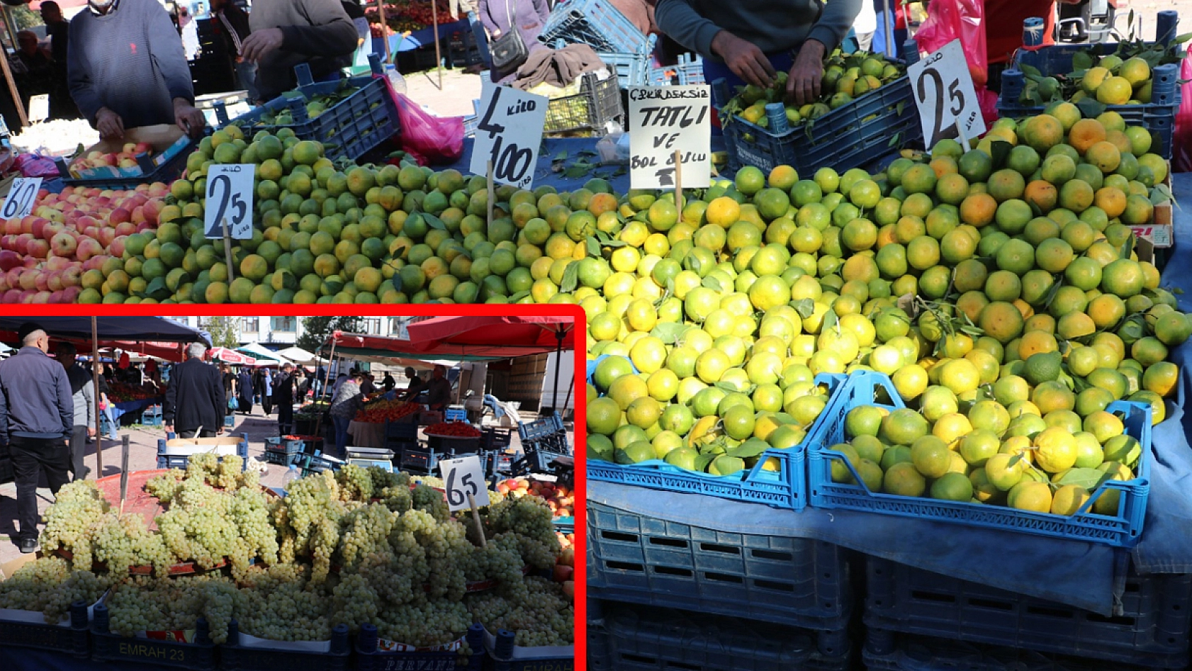 Elazığ'da fiyatları duyan pazara koşuyor