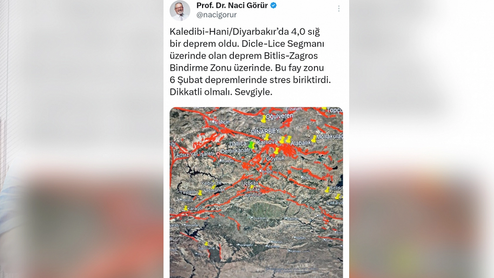 Görür deprem sonrası açıklamada bulundu: Dikkatli olalım