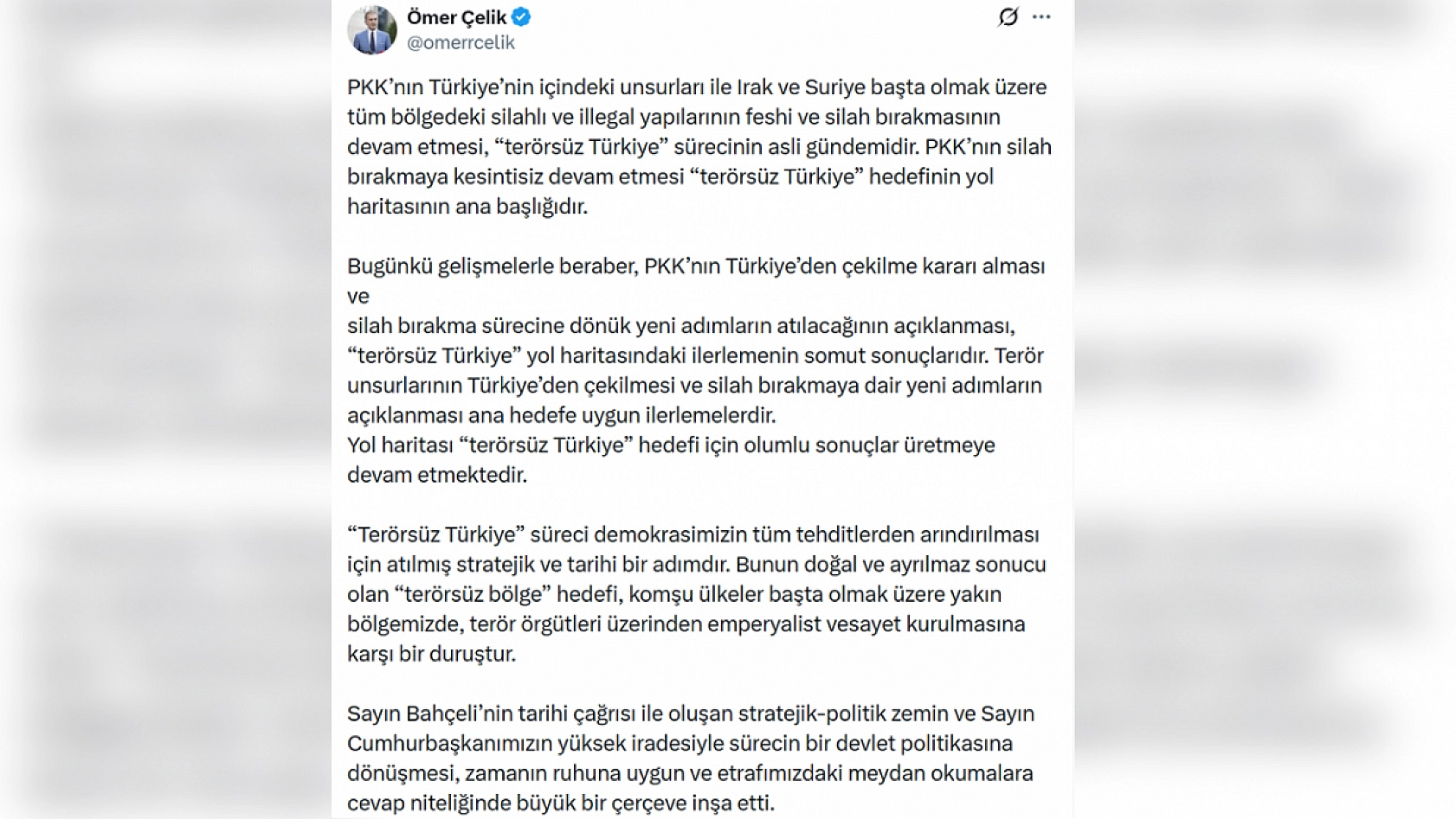 PKK Türkiye'den çekildi: AK Parti'den ilk açıklama