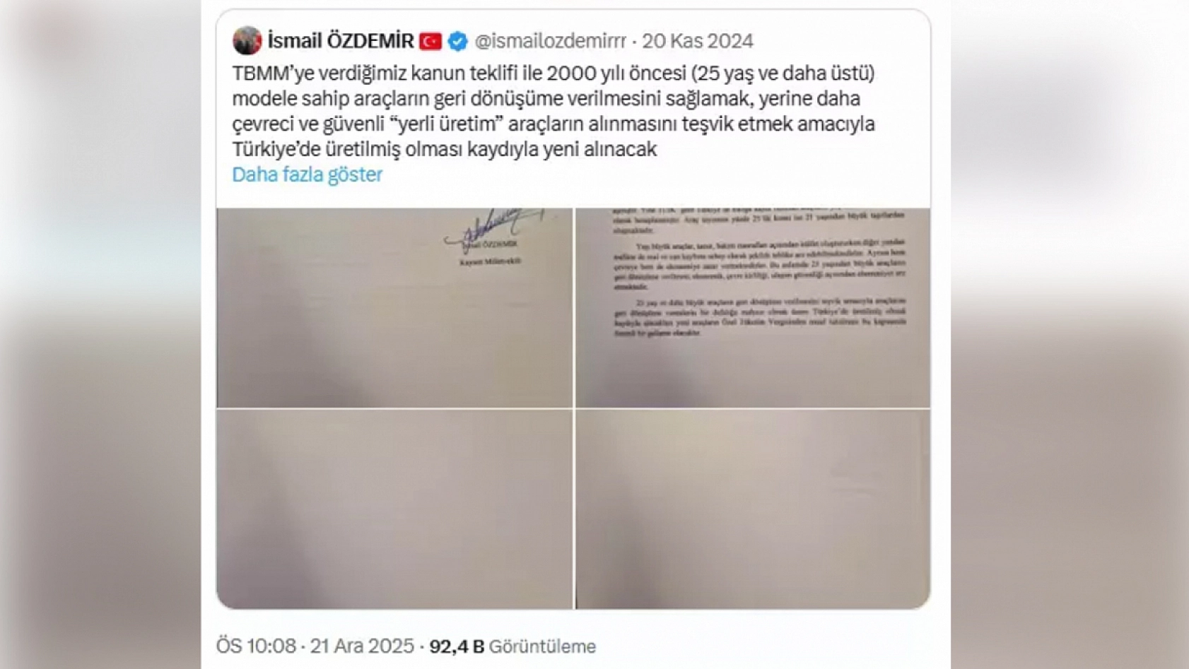 Hurda aracını veren ÖTV'siz sıfır araç alabilecek