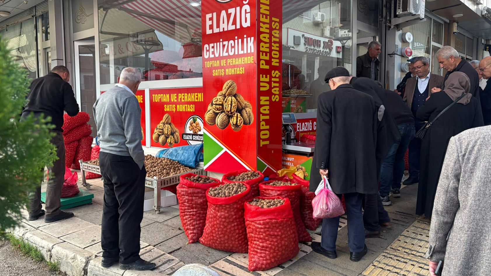 Elazığ'da ceviz bolluğu: Fiyatı duyan vatandaşlar kuyruk oluşturdu