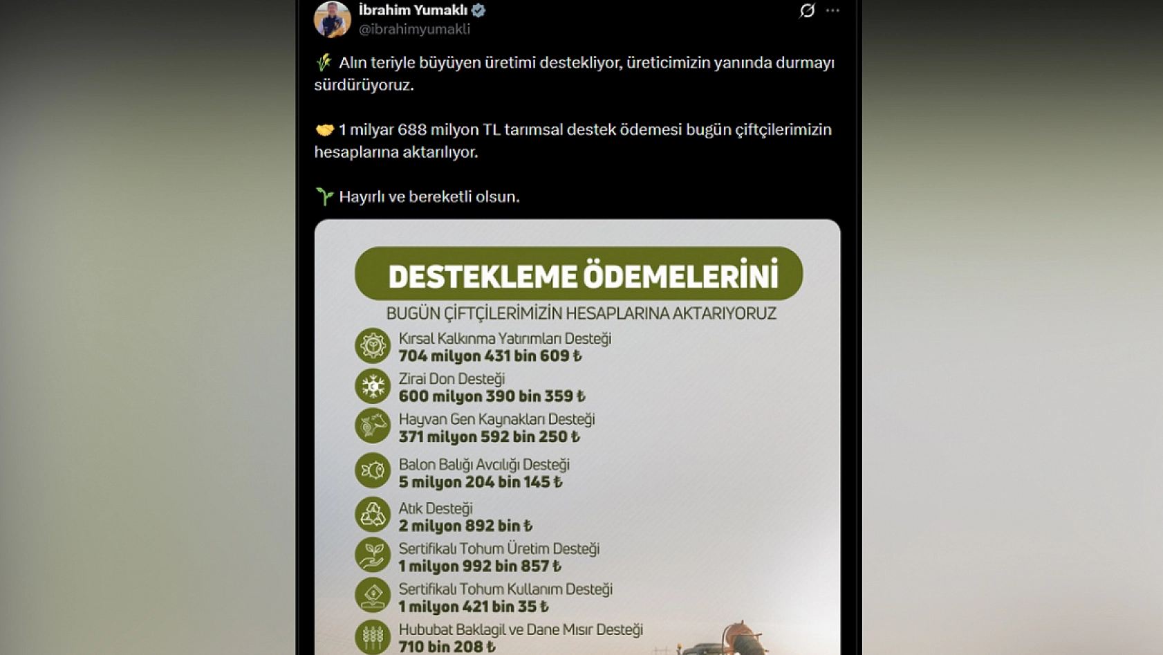 Bakanlık duyurdu: Destek ödemesi hesaplara aktarılıyor