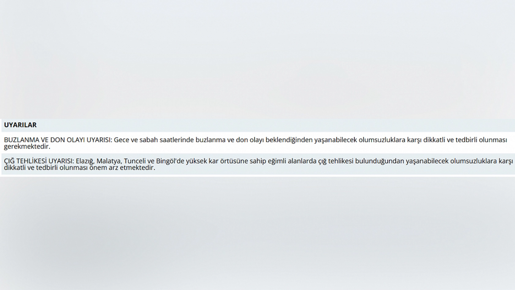 Meteoroloji'den Elazığ'a uyarı yapıldı!