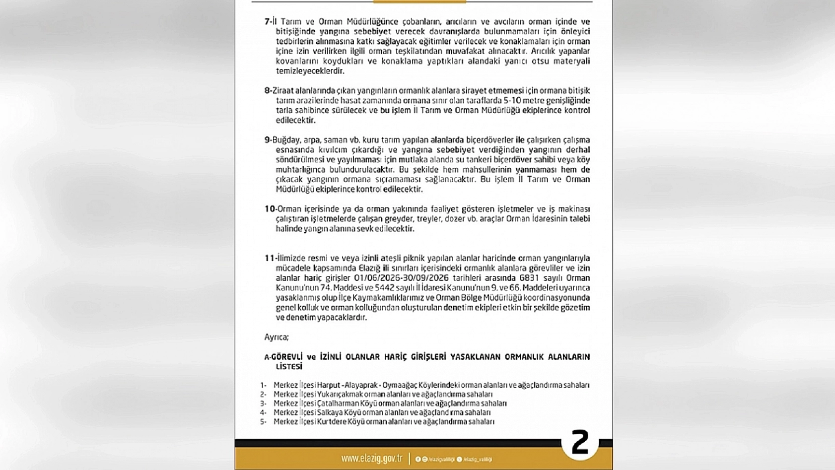 Valilik, orman yangınlarına karşı sert önlemler aldı