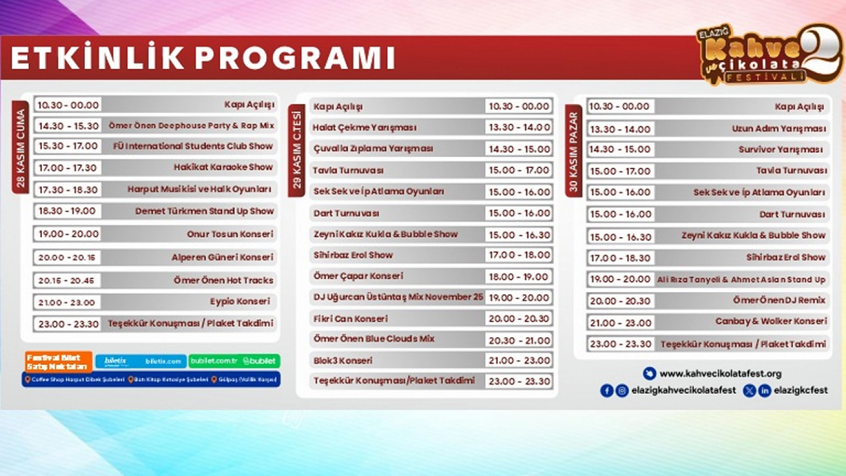 Elazığ, 2. Kahve ve Çikolata Festivali için geri sayımda