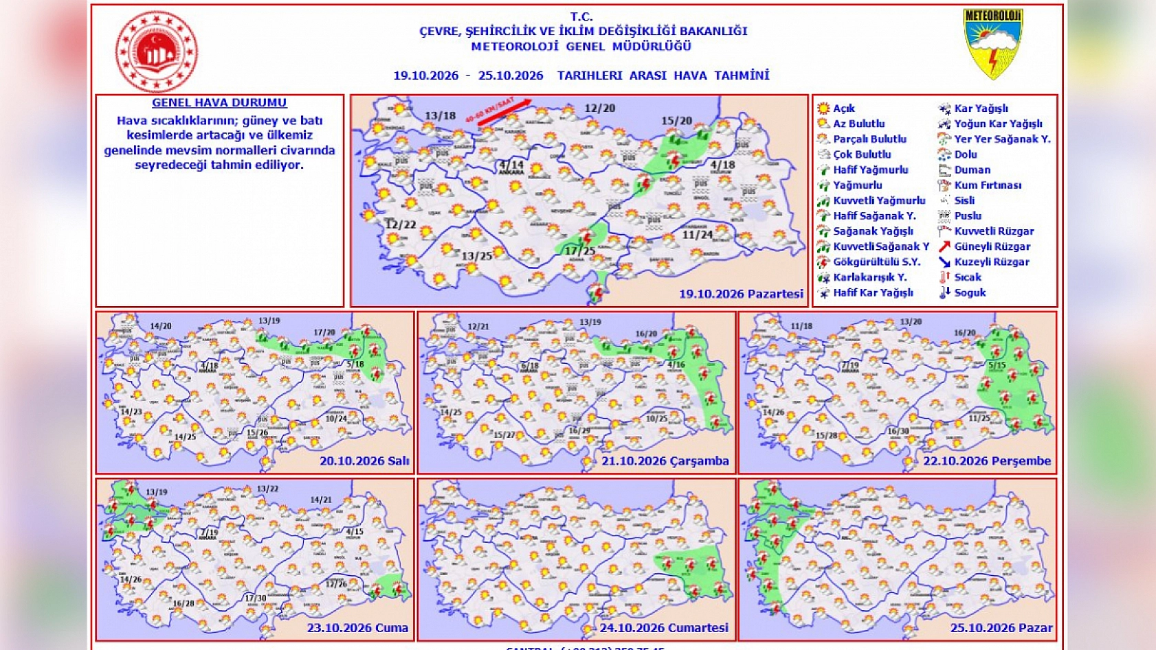 Meteoroloji'den 81 il için yeni hafta tahmini