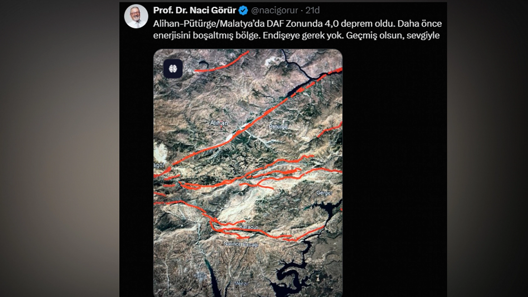 Depremin ardından Prof. Dr. Görür konuştu