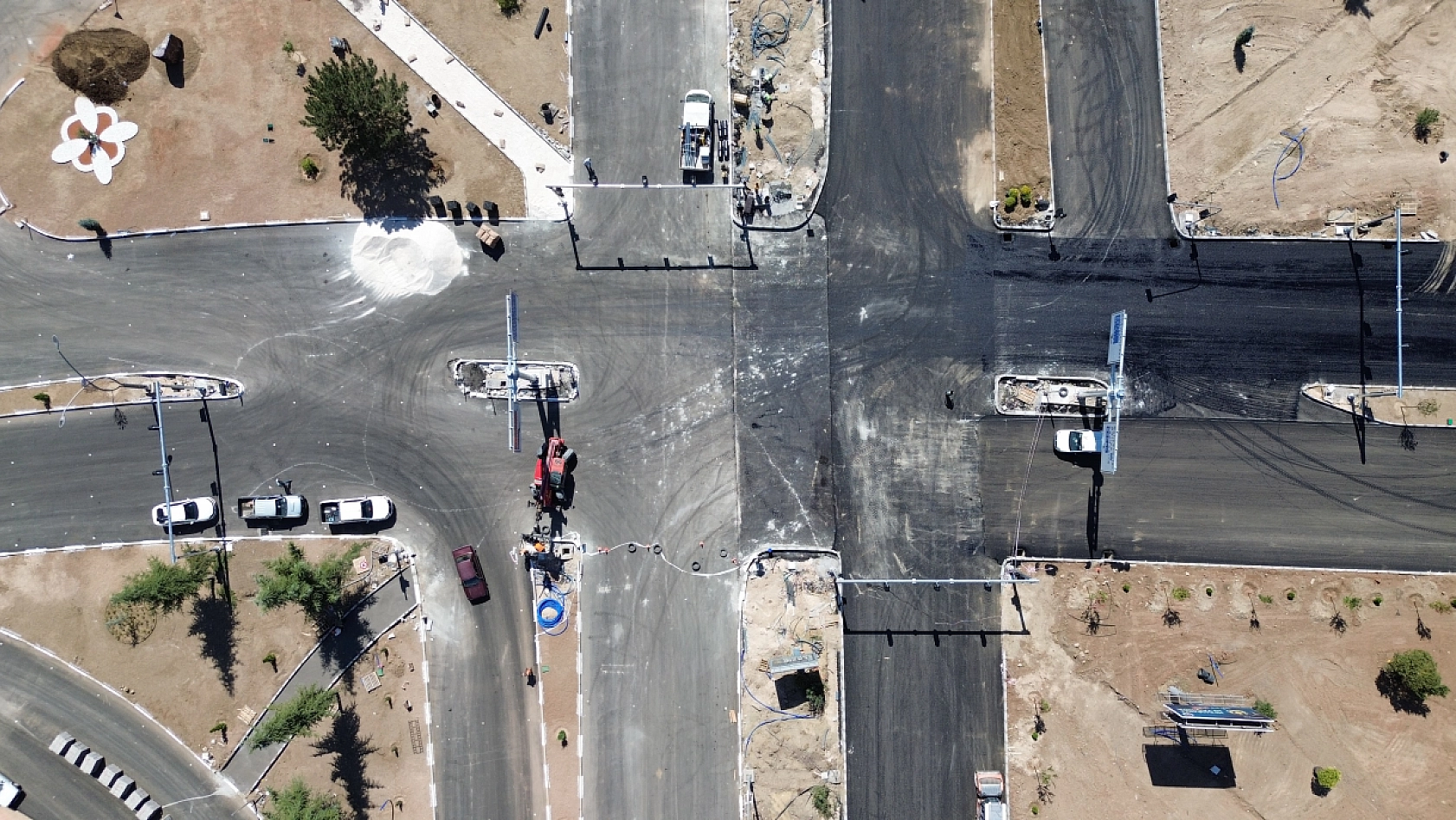 Hazardağlı Kavşağında çalışmalar tamamlanıyor