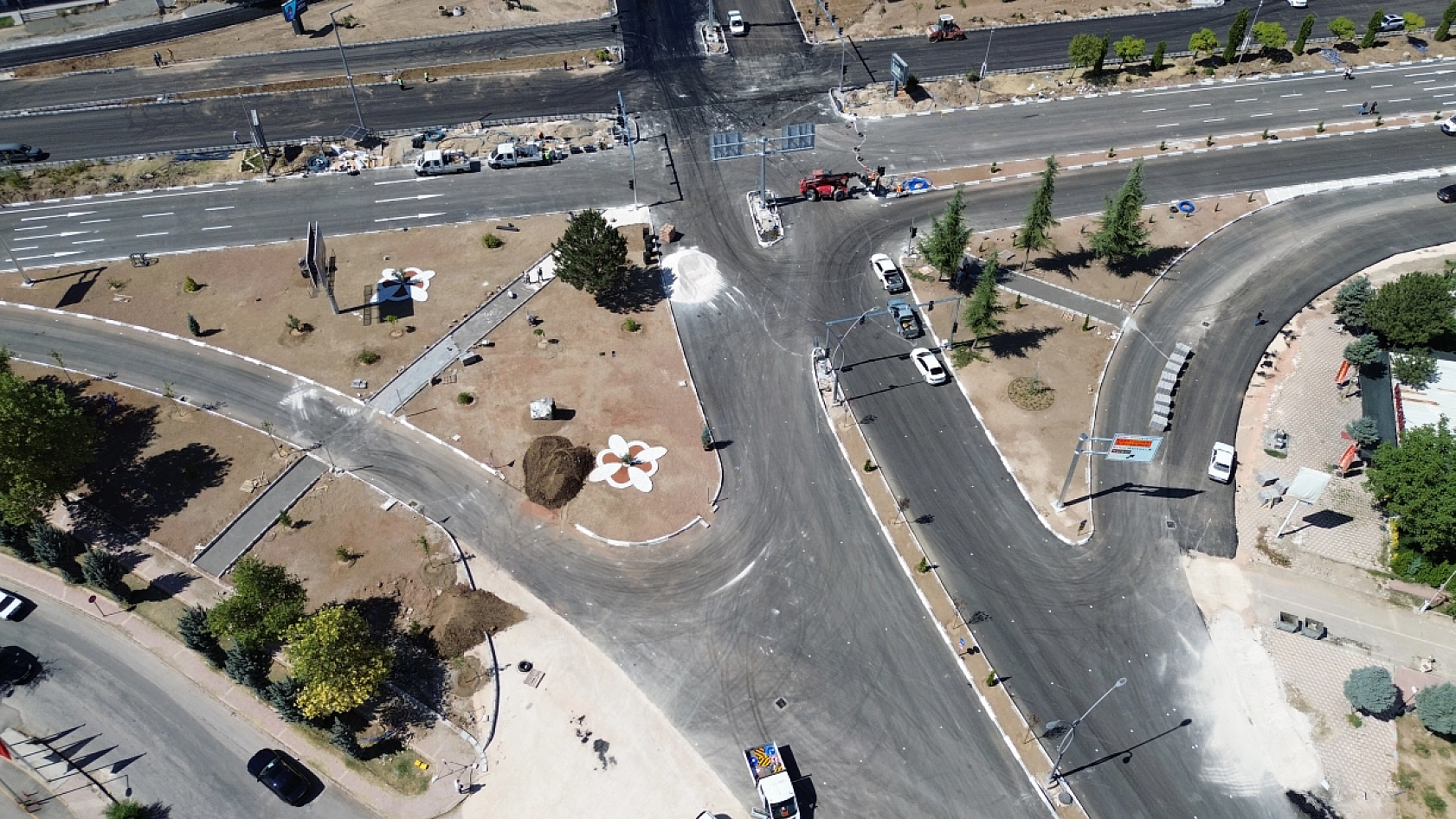 Hazardağlı Kavşağında çalışmalar tamamlanıyor