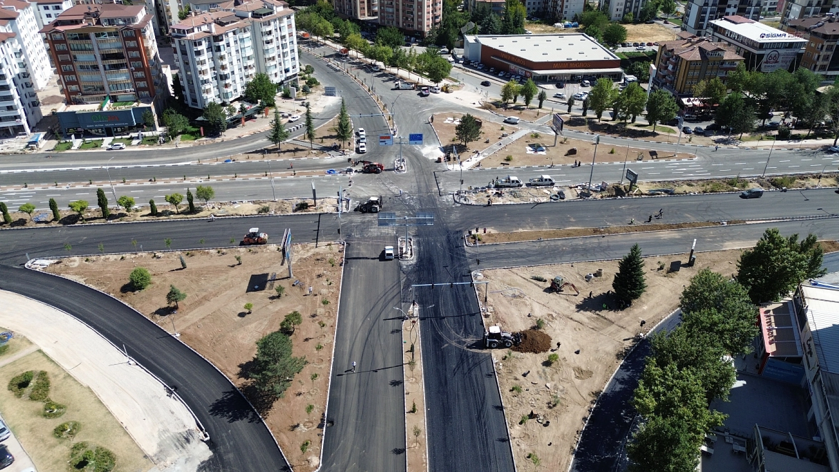 Hazardağlı Kavşağında çalışmalar tamamlanıyor